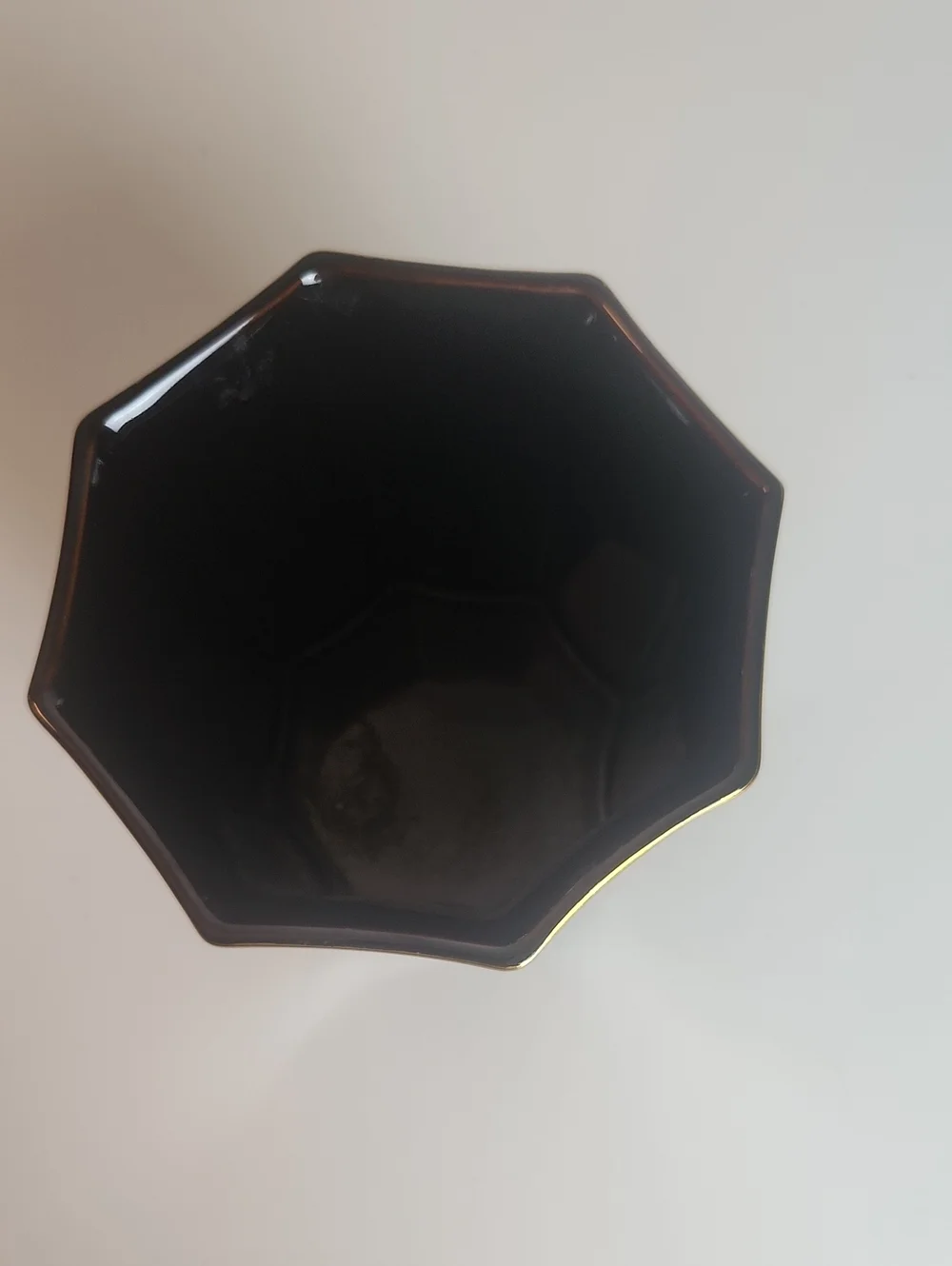 Vintage 80s Black Hexagon Calla Lily Vase